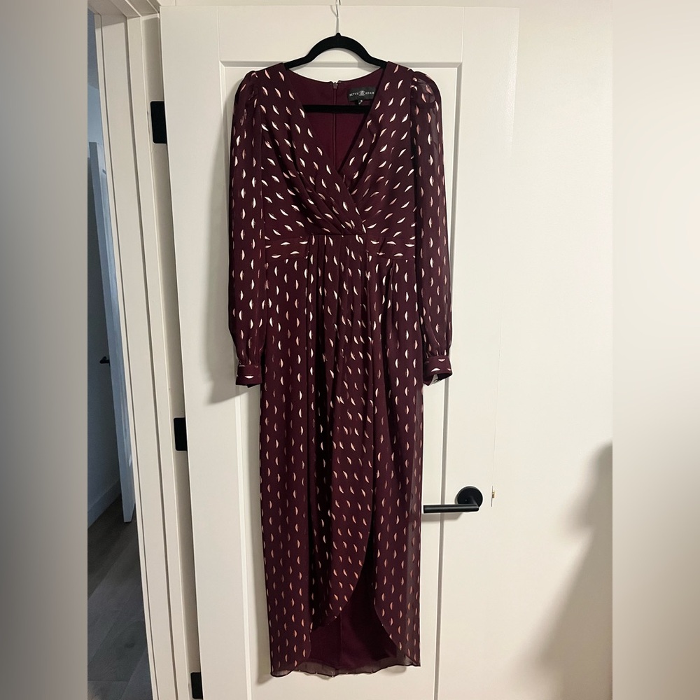 Betsy & Adam Deep burgendy dress